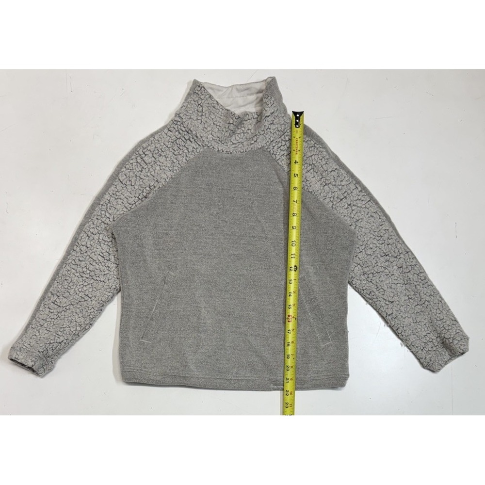 Prana‎ Lockwood Sweater Wool Blend Bone Heather Gray Mock Neck Women XS